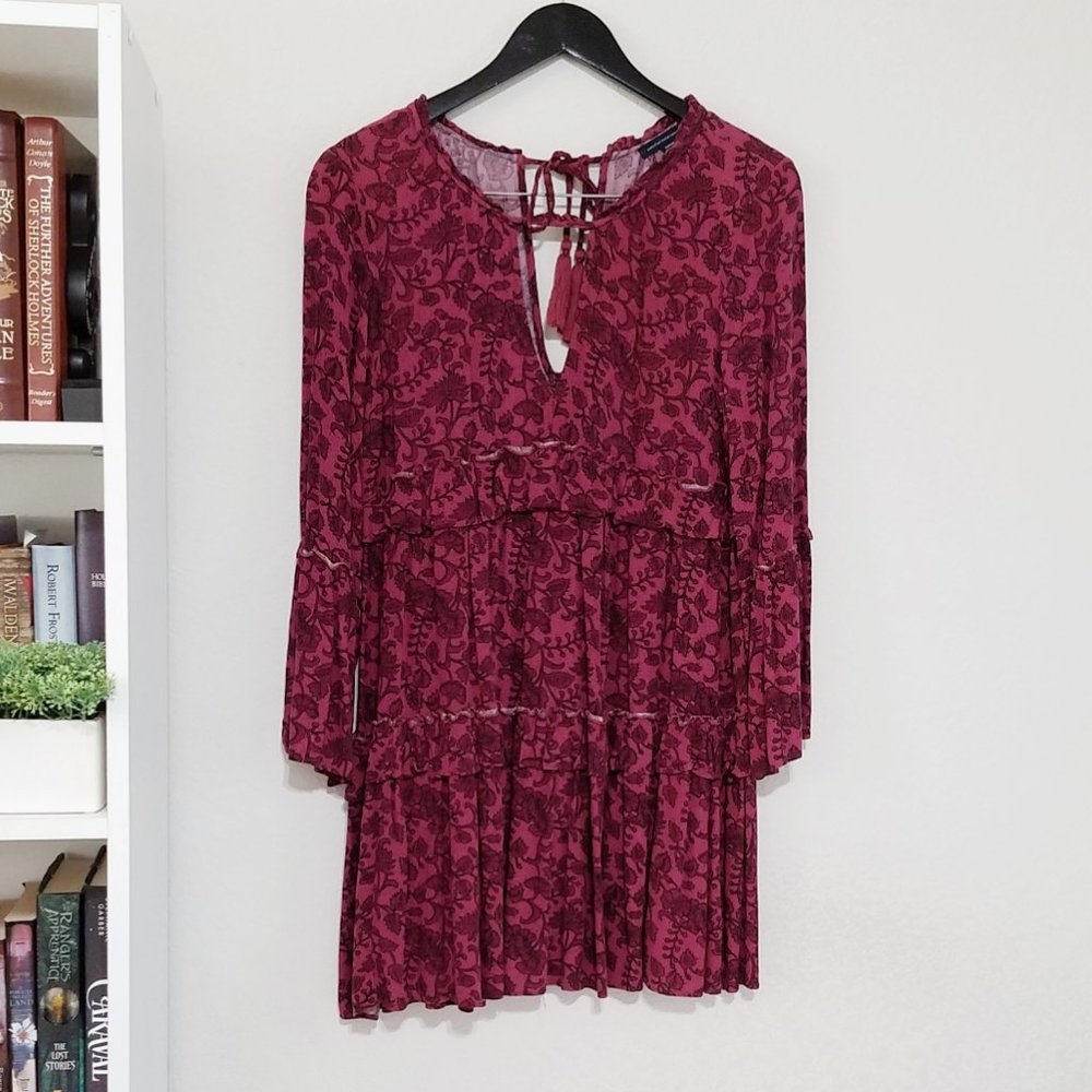 American Eagle Floral Ruffle Swing Dress